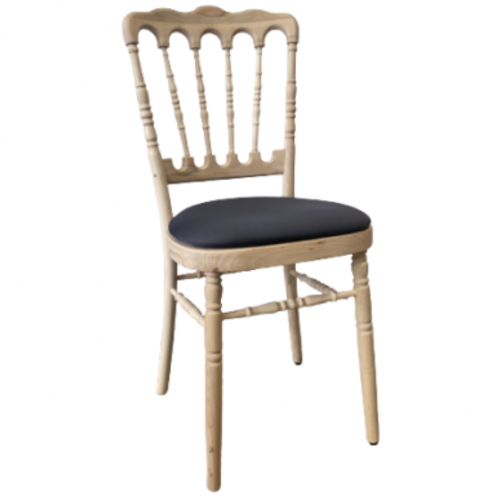 Chaise Napoléon bois brut galette grise anthracite
